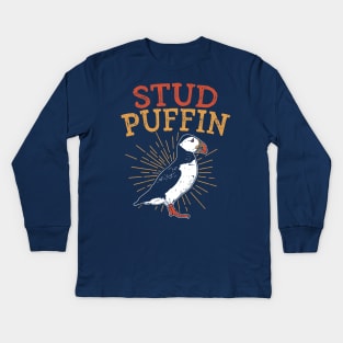 Stud Puffin - Puffins Kids Long Sleeve T-Shirt